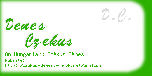 denes czekus business card